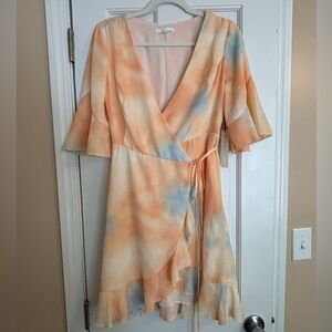 Elegant Multicolor Wrap Dress